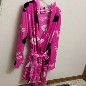 Bobbie Brooks Pink Love Print Robe L/XL